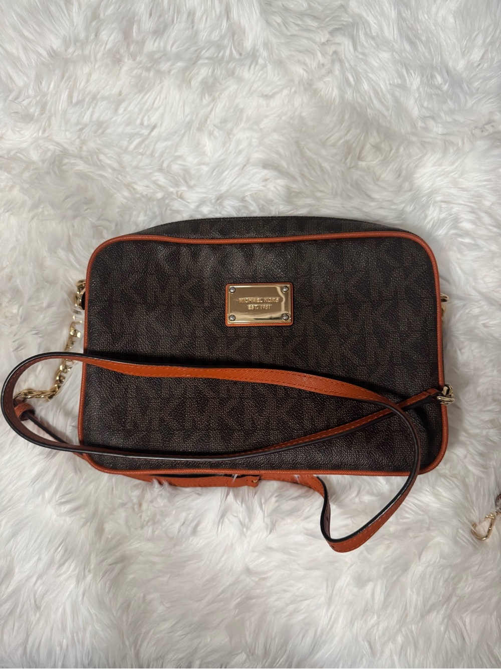 Michael Kors Dark Brown Monogram Crossbody